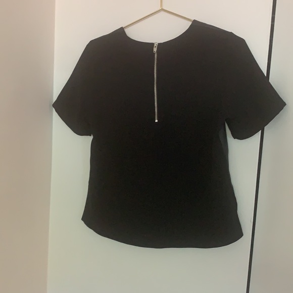 H&M Black Leather Short Sleeve Top With Solid Back - Picture 14 of 14